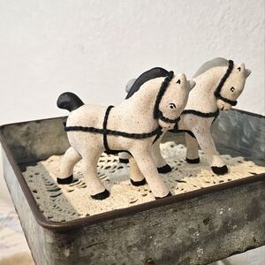 2 Pc Donkey Figurines
